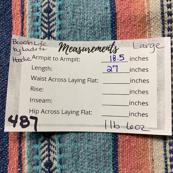 Beach Life By Ladrft Baja Poncho Hoodie - Size Junior Large - Picture 12 of 12